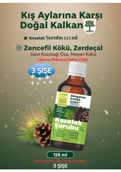 Bergama Kozak Vakfı Kozalak Şurubu 3 x 125 ml Şurup
