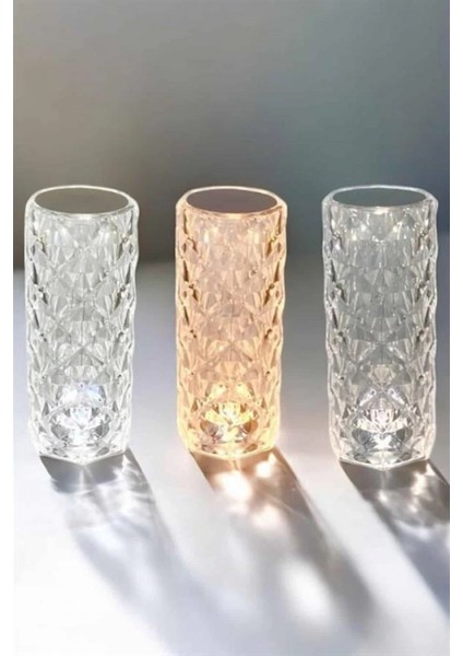 Gece Lambası Kristal Lamba Dokunmatik Şarjlı Hediyelik