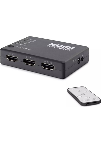 MN903 HDMI Switch 5 Giriş 1 Çıkış Kumandalı Full Hd 1080P Çoklayıcı
