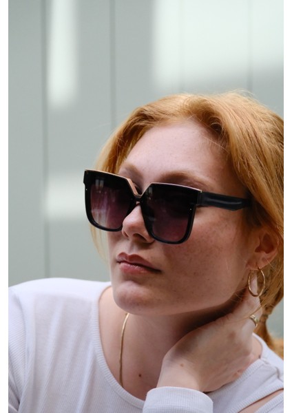 Kadın Güneş Gözlüğü Kare Kesim Kemik Model