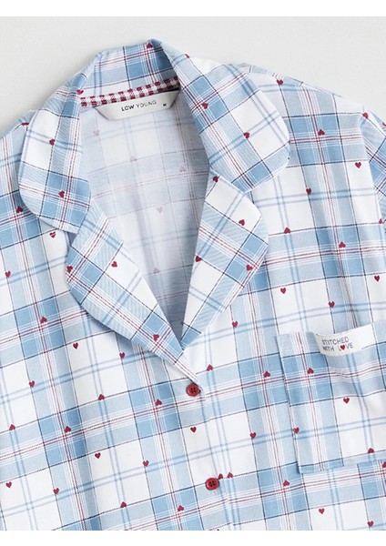 Lcw Young Mavi Gömlek Yaka Desenli Kadın Gecelik fırsatları