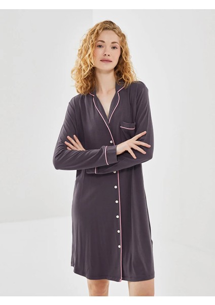 Lcw Dream Antrasit Gömlek Yaka Kadın Gecelik fiyatları