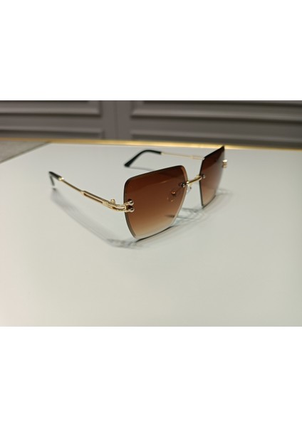 Kare Kesme Kristal Kesim Güneş Gözlüğü Lazer Kesim Çerçevesiz Kare Tüm Renkleri Ile