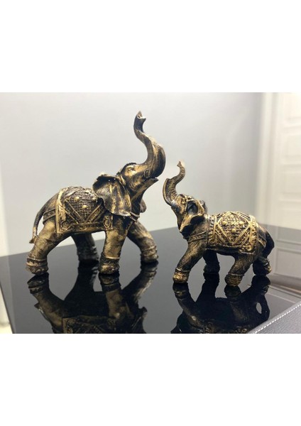 Dekoratif 2 Li Fil Figürü Biblo Heykel fiyatları