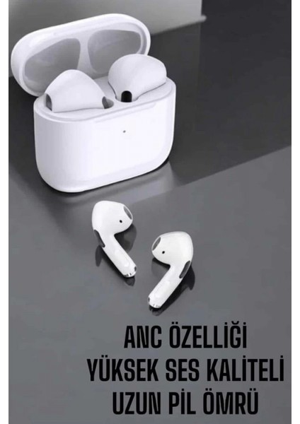 Beyaz Yeni Nesil Pro Bluetooth Kulaklık Yüksek Ses Kaliteli Anc Özelliği