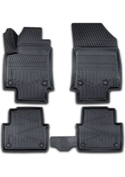 Opel Crossland 2017-2024 Için Havuzlu Paspas, Yüksek Kenarlı, Esnek, Araca Özel, Kokusuz, Oto Paspas