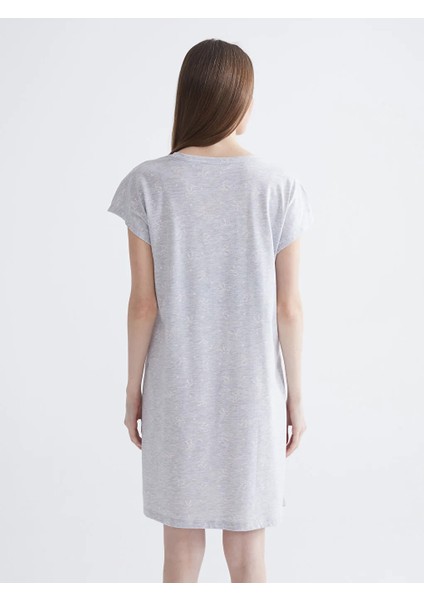 Lcw Dream Gri Bisiklet Yaka Baskılı Hamile Gecelik fırsatları