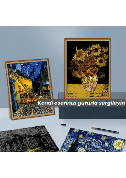 Scratch Art Kazıma Çizim Seti – Van Gogh Eserleri 4 Adet | Kazıma Kağıdı A3 Hobi & Sanat Tablosu indirimleri