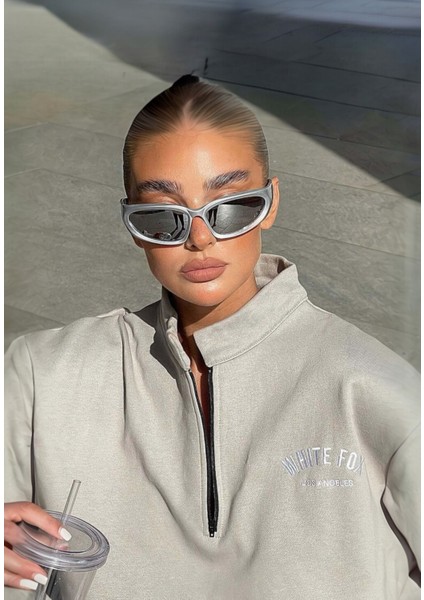 Alien Silver Mirror Milenyum Y2K Hafif Unisex Güneş Gözlüğü Aynalı