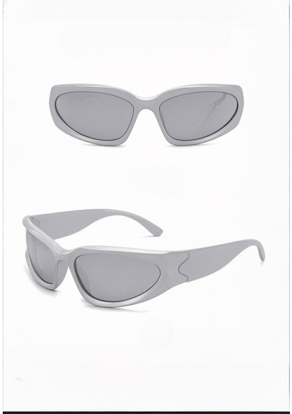 Alien Silver Mirror Milenyum Y2K Hafif Unisex Güneş Gözlüğü Aynalı modelleri