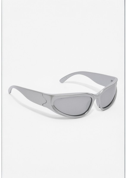 Alien Silver Mirror Milenyum Y2K Hafif Unisex Güneş Gözlüğü Aynalı fırsatları