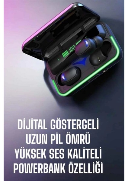 Powerbank Özellikli Kablosuz Bluetooth Kulaklık Rgb Işıklı modelleri
