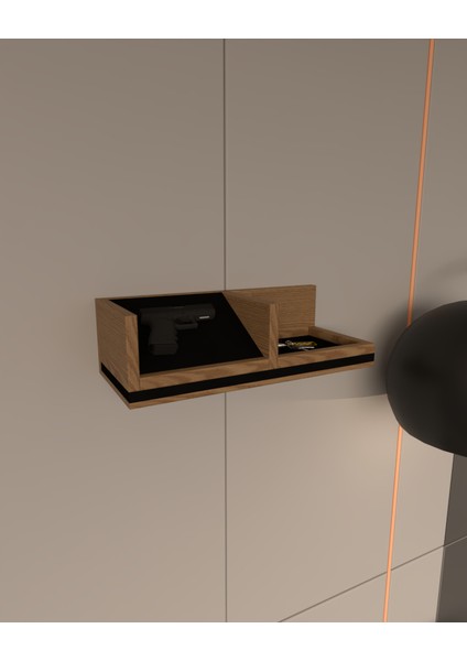 Tabanca Rafı | Anahtar, Cüzdan Yuvalı | Kadife ve %100 Mdf modelleri