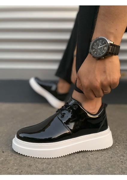JY03 Luxor Bağcıklı Rugan Erkek Günlük Spor Klasik Ayakkabı Rbt - Siyah modelleri