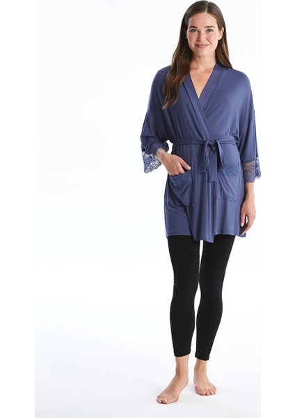 Lcw Dream Mor Şal Yaka Dantel Detaylı Hamile Sabahlık fiyatları