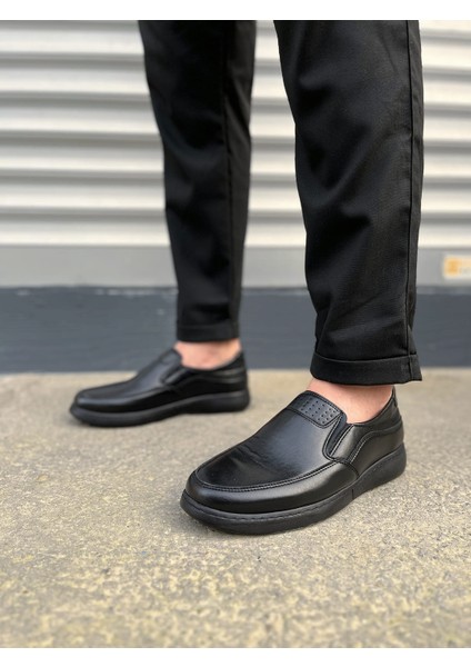 JY0410 Classique Bağcıksız Cilt Erkek Günlük Klasik Ayakkabı Cst - Siyah fiyatları