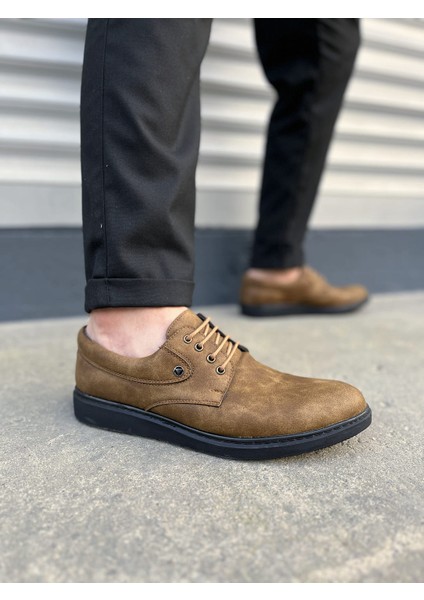 JY0610 Clasico Bağcıklı Cilt Erkek Günlük Klasik Ayakkabı Cst - Camel