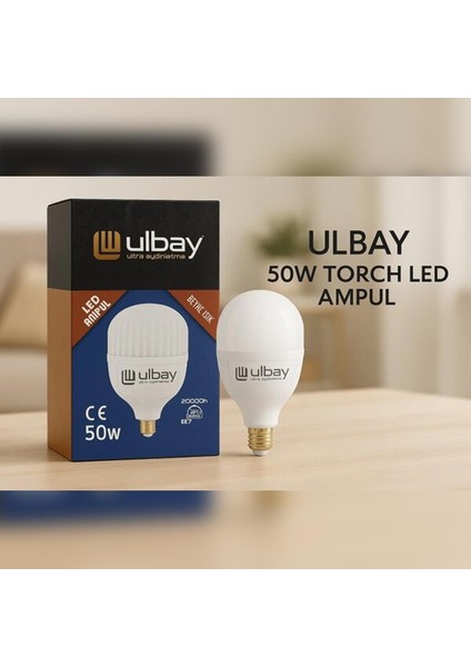 1.kalite Tourch LED Ampul Beyaz 220V 50W 2000LM E27