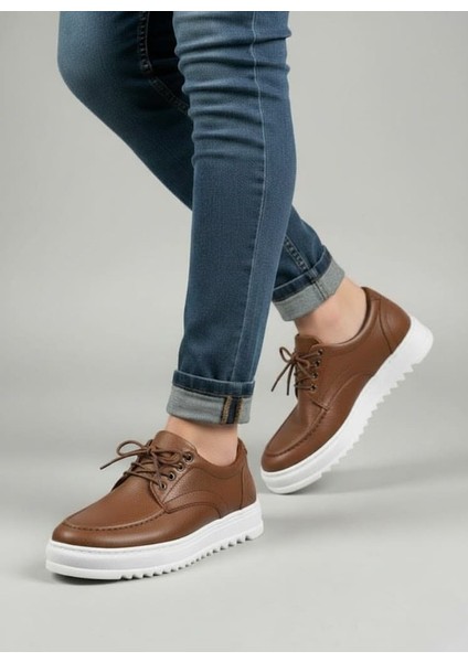 JY-T12X Arts Bağcıklı Cilt Erkek Günlük Spor Klasik Ayakkabı Cbt - Taba modelleri