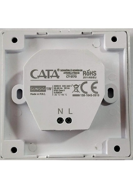 Cata Ct 5170 1W Beyaz Kasa Sensörlü Koridor Aydınlatması 3200K Gün Işığı fiyatları