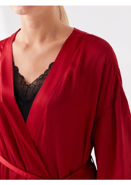 Lcw Dream Kırmızı Kadın Şal Yaka Düz Sabahlık modelleri