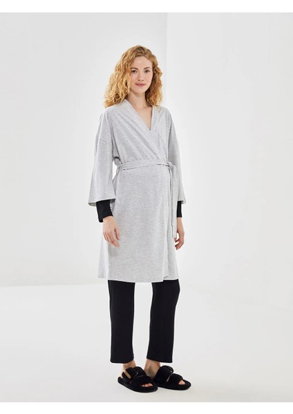 Lcw Dream Gri Hamile Şal Yaka Düz Sabahlık fiyatları