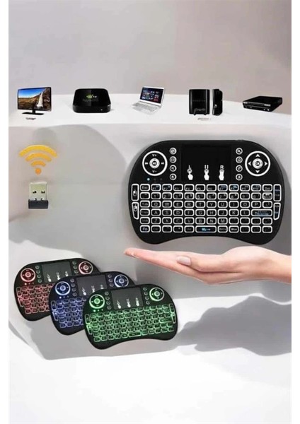 Tv Uyumlu Mini Klavye Q Klavye Işıklı Tüm Cihazlara Uyumlu modelleri