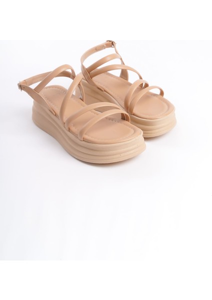 Natalıe Ince Tokalı Şerit Detaylı Ortopedik Taban Kadın Sandalet Ctt - Ten fırsatları