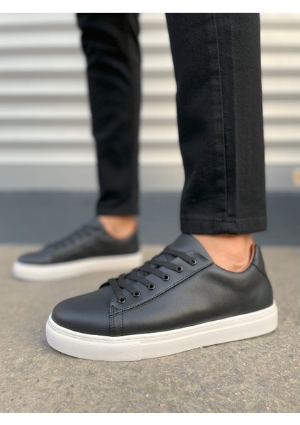 JY122 Mode Bağcıklı Cilt Erkek Günlük Sneaker Ayakkabı Cbt - Siyah fiyatları