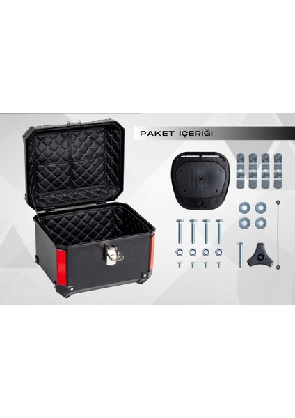 Motorsiklet Çanta Premium 60 Litre Abs Motosiklet Çantası Kırılmaz Karbon Siyah Renk indirimleri