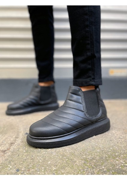 JY205 Boston Bağcıksız Ortopedik Taban Cilt Erkek Spor Bot Cst - Siyah fiyatları