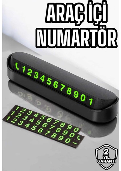 Araba Park Numaratörü Araç Içi Numaralık Değiştirilebilir Çevirmeli Mini