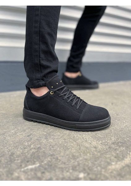 JY152 Cool Bağcıklı Süet Erkek Günlük Spor Klasik Ayakkabı Sst - Siyah