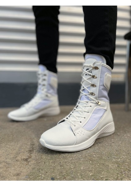 JY799 Verton Bağcıklı Ortopedik Taban Günlük Cilt Erkek Askeri Postal Bot Cbt Beyaz fiyatları