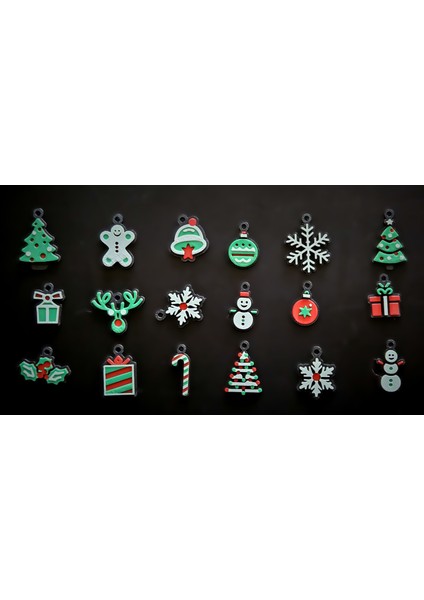 18’li Yılbaşı Çam Ağacı Süsü Seti – Renkli Noel Temalı Paket