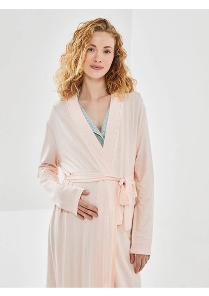 Lcw Dream Pembe Kruvaze Yaka Puantiyeli Hamile Sabahlık