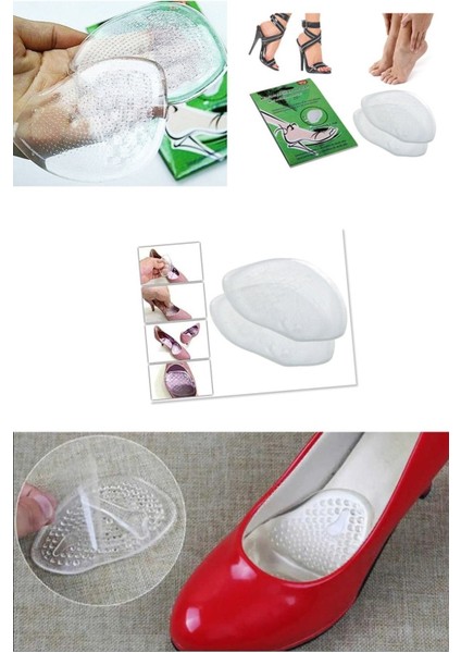 Kaydırmaz Topuklu Ayakkabı Silikon Jel Ayak Yastığı Tabanlığı Şeffaf