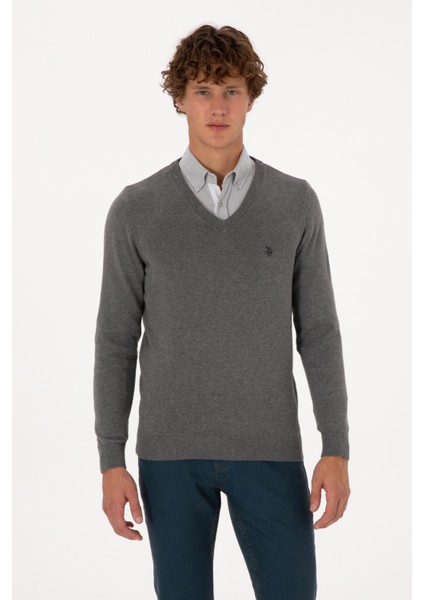 Erkek Gri Melanj Kazak /triko 50313662-VR086