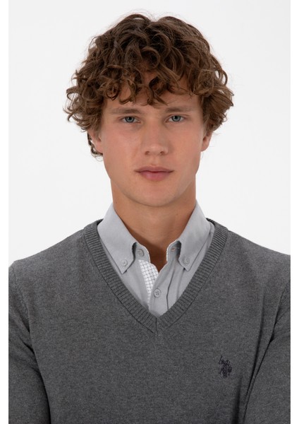 Erkek Gri Melanj Kazak /triko 50313662-VR086 fiyatları