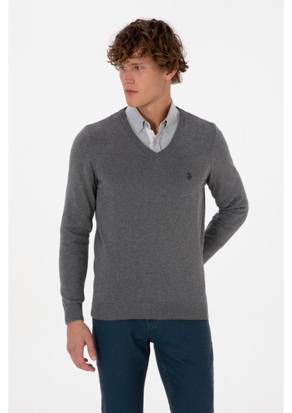 Erkek Gri Melanj Kazak /triko 50313662-VR086 modelleri