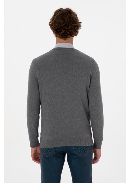 Erkek Gri Melanj Kazak /triko 50313662-VR086 indirimleri