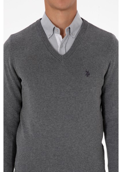 Erkek Gri Melanj Kazak /triko 50313662-VR086