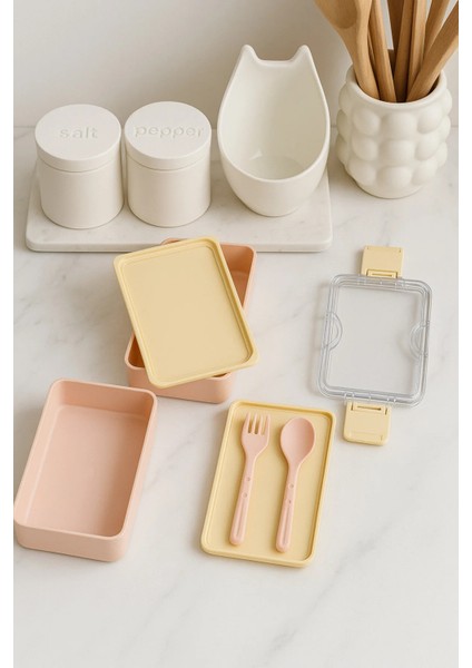 Luno 2 Katlı Yemek Saklama Kabı | Sızdırmaz Beslenme Kutusu | Sporcu ve Diyet Seti