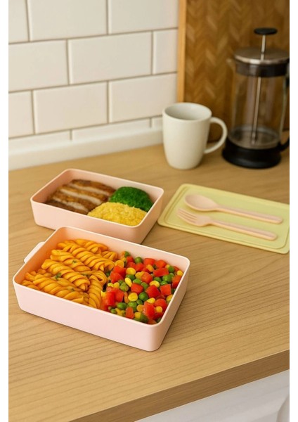 Luno 2 Katlı Yemek Saklama Kabı | Sızdırmaz Beslenme Kutusu | Sporcu ve Diyet Seti modelleri