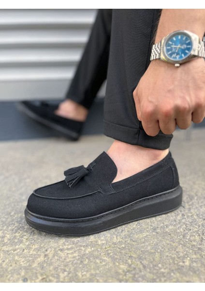 JY154 Blaze Bağcıksız Püsküllü Süet Erkek Günlük Spor Klasik Ayakkabı Sst - Siyah modelleri