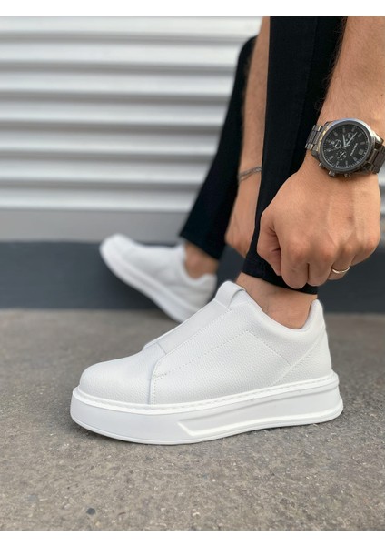 JY007 Alba Bağcıksız Cilt Erkek Günlük Sneaker Ayakkabı Cbt Beyaz modelleri
