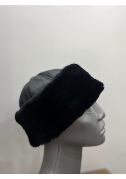 Unisex %100 Hakiki Deri Peluş Kalpak Standart fırsatları