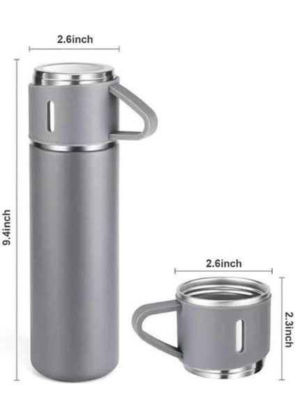 Termos Seti Paslanmaz Çelik 3 Bardaklı Vakumlu Termos Set 500 ml 12 Saate Kadar Isı Koruma modelleri