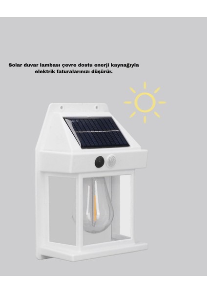 Üç Modlu Güneş Enerjili Duvar Lambası 1800MAH Bataryalı ve Hareket Sensörlü indirimleri