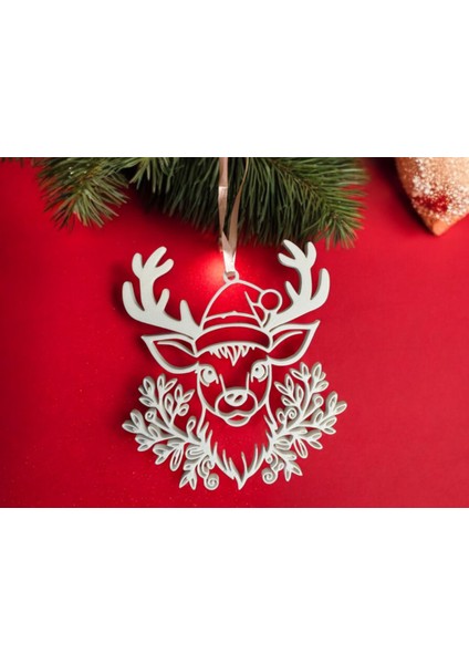 Yılbaşı Temalı 3D Geyik Dekoru – Çam Ağacı Süsü